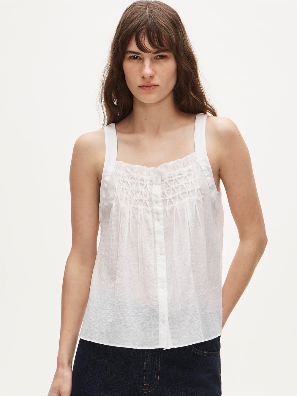 Lot Of 2 J. Crew Tanks Scallop-trim Tank Top In Ramie NWT White And Pale Yellow - Picture 8 of 10